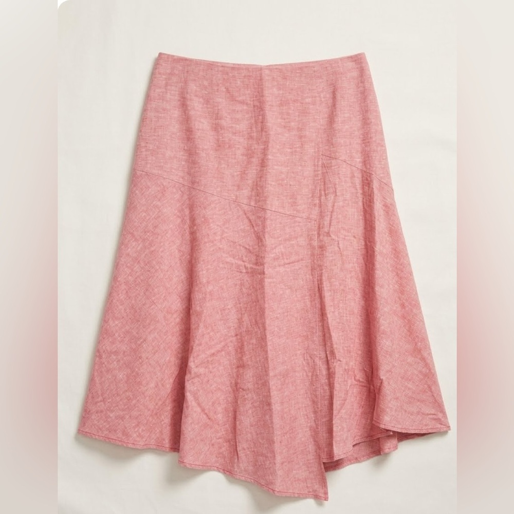 New York & Company Asymmetrical Linen Blend A-Line Skirt